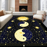 Ultra Soft Area Rug, Non Slip, Stain Resistant, Washable Area Rugs for Living Room, Bedroom, yin yang zodiac constellation(Gold) - ODIKA