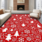 Festive Snowflake Cascade With Whimsical Winter Characters(Red)