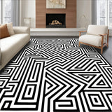 Minimalist Interlocking Maze Design Surface(Black)