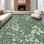 Ultra Soft Area Rug, Non Slip, Stain Resistant, Washable Area Rugs for Living Room, Bedroom, Vintage Woodcut Print(Green) - ODIKA
