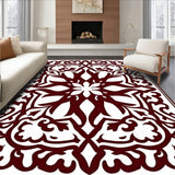 Burst Design with Intricate Petal Motifs and Symmetrical Flourishes(Red)