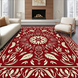 Classic English Orchard Motif Featuring Intertwined Acorns and Leaves(Red)