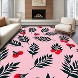 Abstract Holly Berry Branch Decorative Nature Inspired Area(Pink)