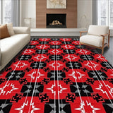 Scandinavian Yuletide Interlocking Plaid with Nordic Details(Red)
