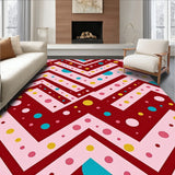 Boho Festive Chevron Stripes with Playful Dot Embellishments(Pink)
