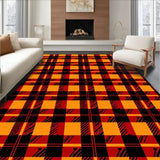 Nordic Holiday Interlocking Plaid with Classic Check Design(Orange)