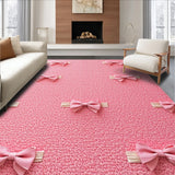 Preppy Pink Bow Bathroom Absorbent Plush(Pink)