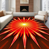 Starburst Explosion Design with Radiating Rays and Crystalline(Red)
