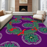 Pine Wreath Motif with Berry Accents Holiday(Purple)