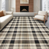 Twilight Plaid Carpet Tan & Charcoal Front Door(Beige)