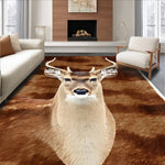Ultra Soft Area Rug, Non Slip, Stain Resistant, Washable Area Rugs for Living Room, Bedroom, Luxury Faux Animal Print Living Room(Beige) - ODIKA