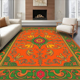 Arabesque Medallion Design Colorful Anti Slip(Orange)