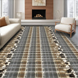 Modern Gray and Beige Animal Print Entryway Pet Friendly(Brown)