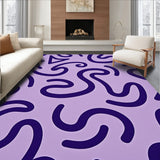 Lilac Abstract Animal Inspired Design with Swirling Shapes(Purple)