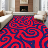 Modern Swirl Mosaic with Abstract Spiral Motifs and Artistic Accents(Red)