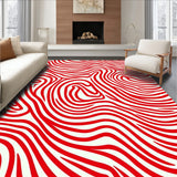 Whimsical Cane Swirl Featuring Playful Stripe Arrangements(Red)