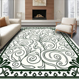 Traditional Paisley Swirl Botanical Leaf Vine Scrollwork(Black)