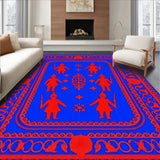 Enchanted Festivity Showcasing Stylized Soldiers and Florals(Blue)
