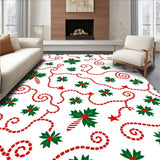 Christmas Light Swirl with Holly Leaf and Cane Design(Green)