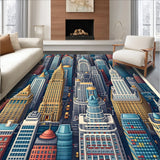 City Themed Vibrant Kids Playroom Road(Blue)