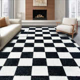 Modern Faux Wool Checkerboard(Black)
