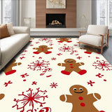 Festive Gingerbread Man Parade with Canes and Snowflake Accents(Brown)