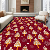 Enchanted Forest Snow Covered Pine Trees Christmas Themed(Red)