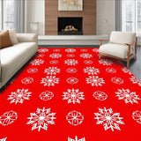 Festive Starburst Mosaic with Interlocking Snowflake Motifs(Red)