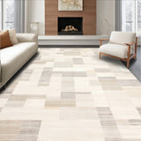 Modern Geometric Area Abstract Beige and Cream(Beige)