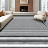 Elegant Black and White Striped Rug for Indoor and Use(Black)