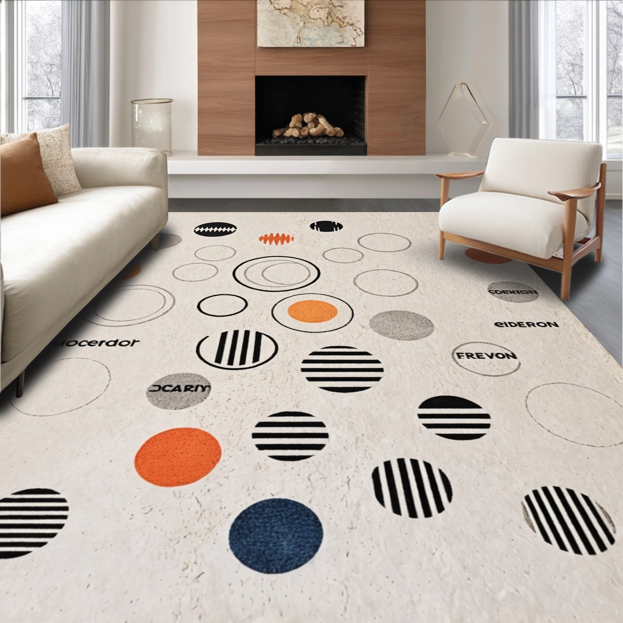 Ultra Soft Area Rug, Non Slip, Stain Resistant, Washable Area Rugs for Living Room, Bedroom, vinyl record bath mat(Beige) - ODIKA