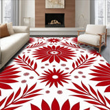 Floral Burst Motif with Radiant Petals and Ornate Layering Effects(Red)