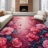 Charming Floral Pink Bathroom for Home Spa(Pink)