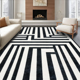 Boho Inspired Contrast Stripe With Handcrafted Appearance(Black)