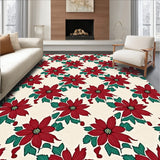 Vintage Poinsettia Blossom Holiday with Floral Design(Red)