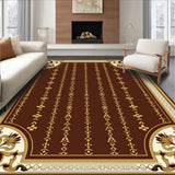 Vintage Hide Effect Featuring Spotted and Curved Baroque Details(Brown)