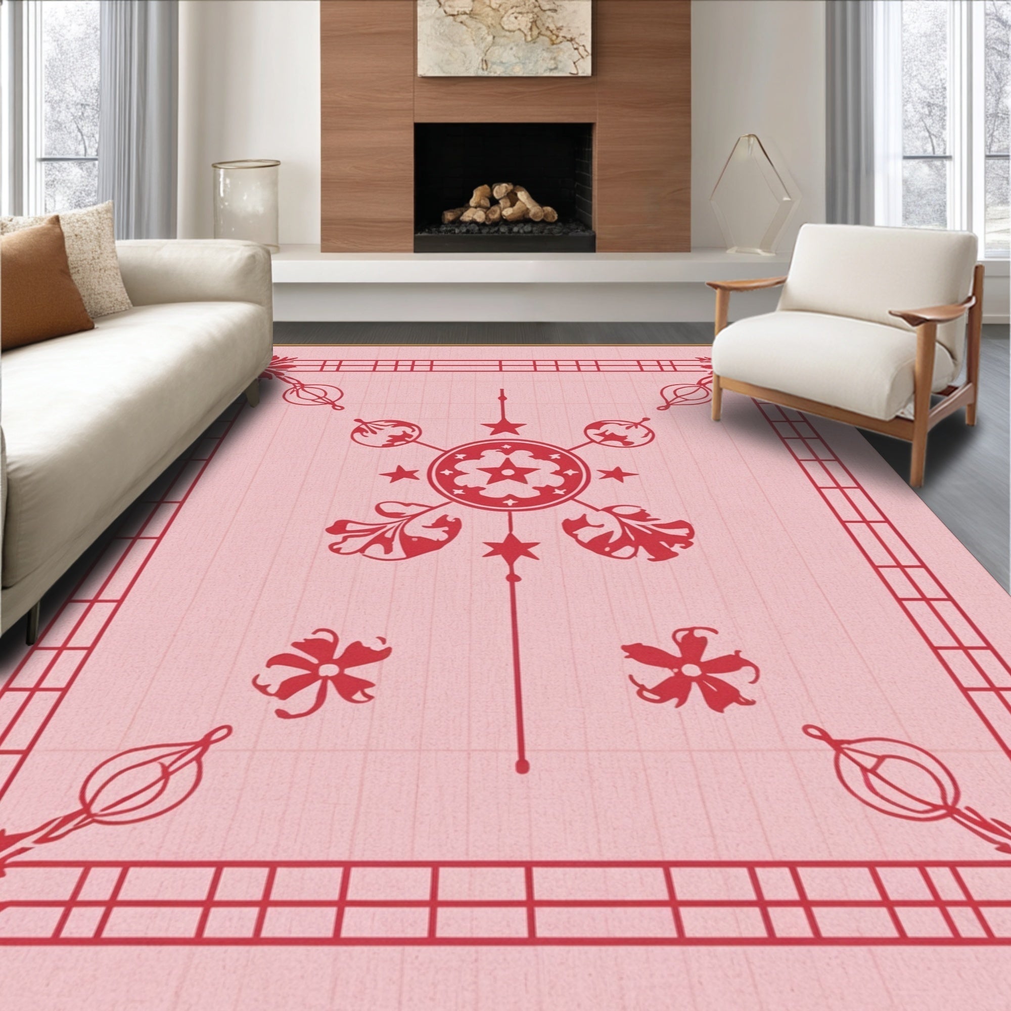 Ultra Soft Area Rug, Non Slip, Stain Resistant, Washable Area Rugs for Living Room, Bedroom, Cowgirl Boots Disco(Pink) - ODIKA