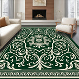 Damask Flourish Area Elegant Scrollwork(Green)