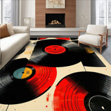 Music Theme Black Round Accent(Red)
