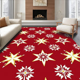 Merry Celebration Stars Retro Indoor Floor Covering(Red)