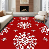Festive Snowflake Holiday Decoration Pathway Tapestry(Red)