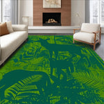 Ultra Soft Area Rug, Non Slip, Stain Resistant, Washable Area Rugs for Living Room, Bedroom, Abstract Jungle Animal(Green) - ODIKA