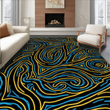 Abstract Golden Veins Intertwined With Swirls In Modern(Black)