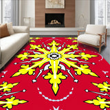 Festive Snowflake Medallion with Whimsical Starburst Detailing(Red)