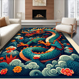 Vibrant Dragon Motif Area(Blue)