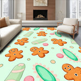 Charming Winter Sweets Motif Pair Delightful Seasonal Pastry Print(Green)
