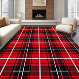 Holiday Tartan Interlocking Grid with Nordic Festive Details(Red)