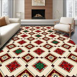 Boho Patchwork with Interlocking Floral and Designs(Beige)