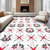 Modern Plaid With Abstract Holiday Laurel Accents(Red)