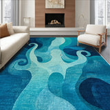 Seaside Tentacle Artwork with Gradient Aqua and Navy Blue Oceanic(Blue)